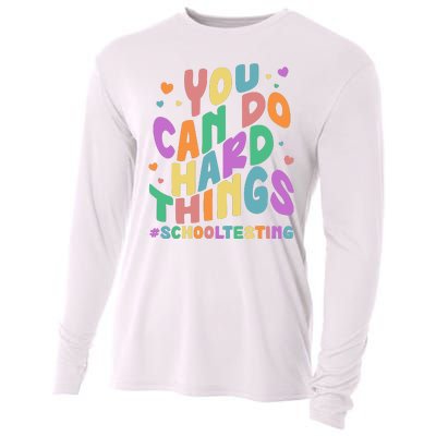 Cute You Can Do Hard Things #School Testing Cooling Performance Long Sleeve Crew