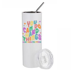 Cute You Can Do Hard Things #School Testing Stainless Steel Tumbler