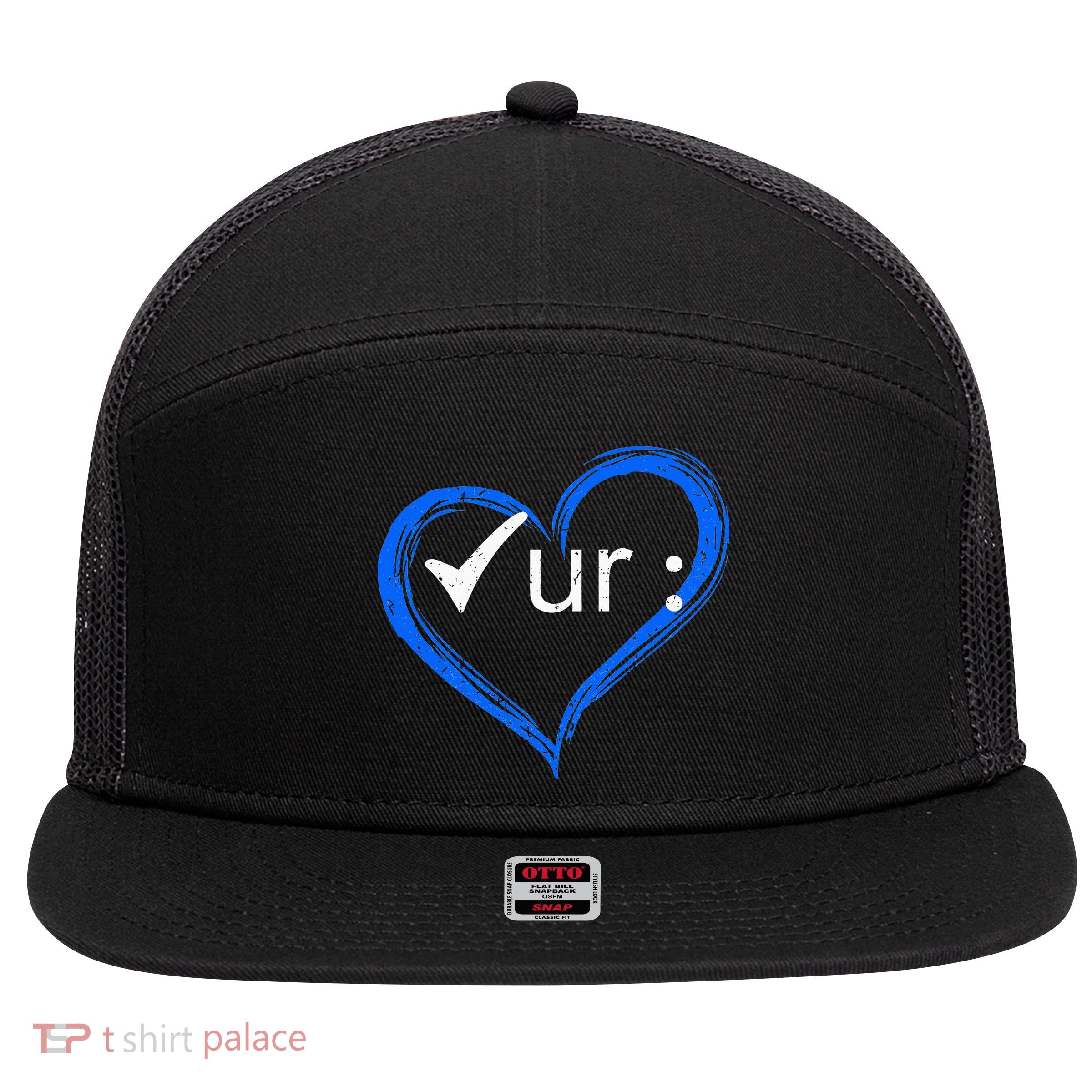 Check Your Colon Colorectal Cancer Awareness 7 Panel Mesh Trucker Snapback Hat