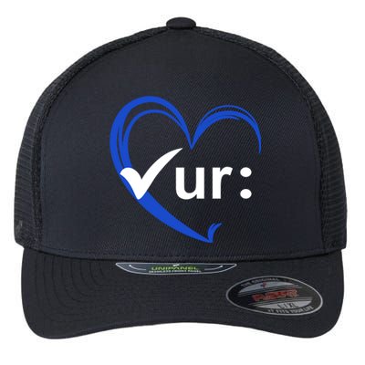 Check Your Colon Cancer Awareness Heart Flexfit Unipanel Trucker Cap