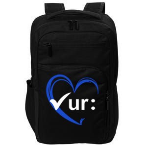 Check Your Colon Cancer Awareness Heart Impact Tech Backpack