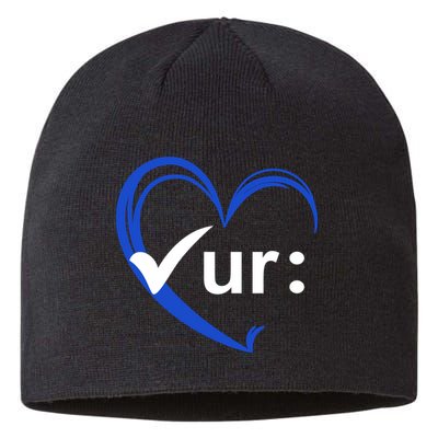 Check Your Colon Cancer Awareness Heart Sustainable Beanie