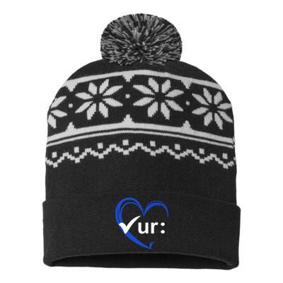 Check Your Colon Cancer Awareness Heart USA-Made Snowflake Beanie