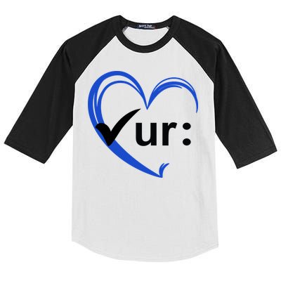 Check Your Colon Cancer Awareness Heart Kids Colorblock Raglan Jersey