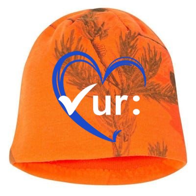 Check Your Colon Cancer Awareness Heart Kati - Camo Knit Beanie