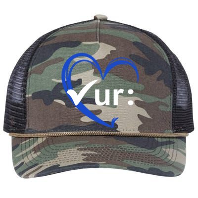 Check Your Colon Cancer Awareness Heart Retro Rope Trucker Hat Cap