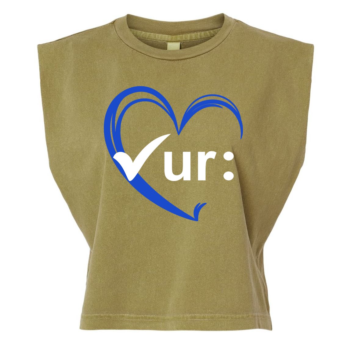 Check Your Colon Cancer Awareness Heart Garment-Dyed Women's Muscle Tee