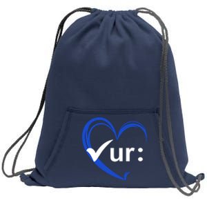 Check Your Colon Cancer Awareness Heart Sweatshirt Cinch Pack Bag