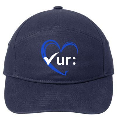 Check Your Colon Cancer Awareness Heart 7-Panel Snapback Hat