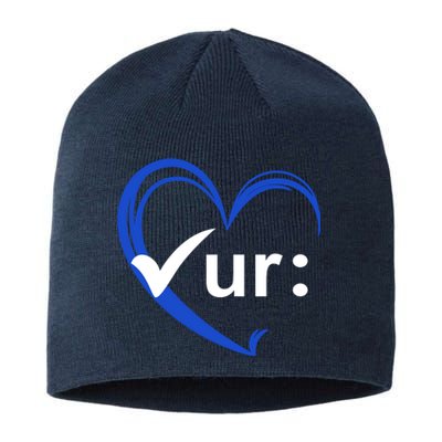 Check Your Colon Cancer Awareness Heart Sustainable Beanie