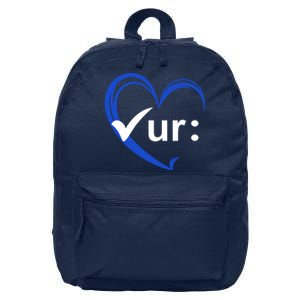 Check Your Colon Cancer Awareness Heart 16 in Basic Backpack