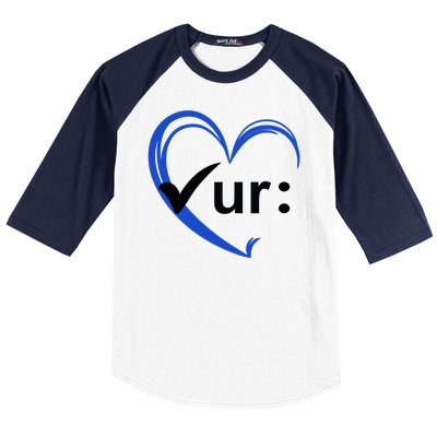 Check Your Colon Cancer Awareness Heart Baseball Sleeve Shirt