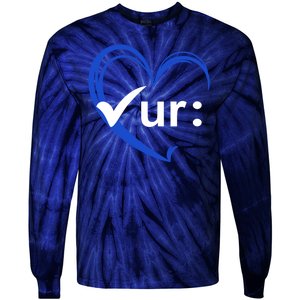 Check Your Colon Cancer Awareness Heart Tie-Dye Long Sleeve Shirt