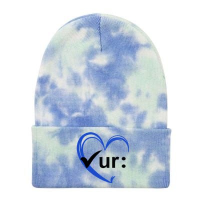 Check Your Colon Cancer Awareness Heart Tie Dye 12in Knit Beanie