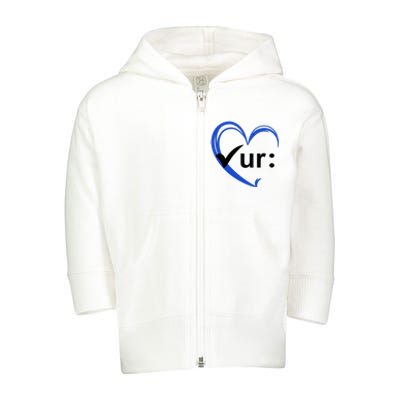 Check Your Colon Cancer Awareness Heart Toddler Zip Fleece Hoodie