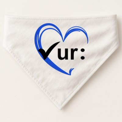 Check Your Colon Cancer Awareness Heart USA-Made Doggie Bandana