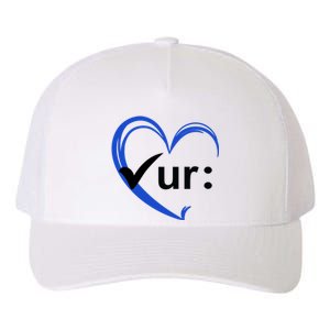 Check Your Colon Cancer Awareness Heart Yupoong Adult 5-Panel Trucker Hat