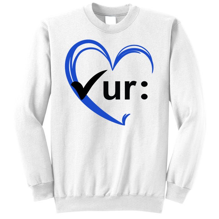 Check Your Colon Cancer Awareness Heart Sweatshirt