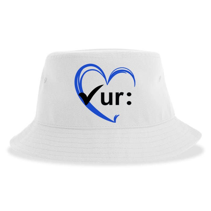 Check Your Colon Cancer Awareness Heart Sustainable Bucket Hat