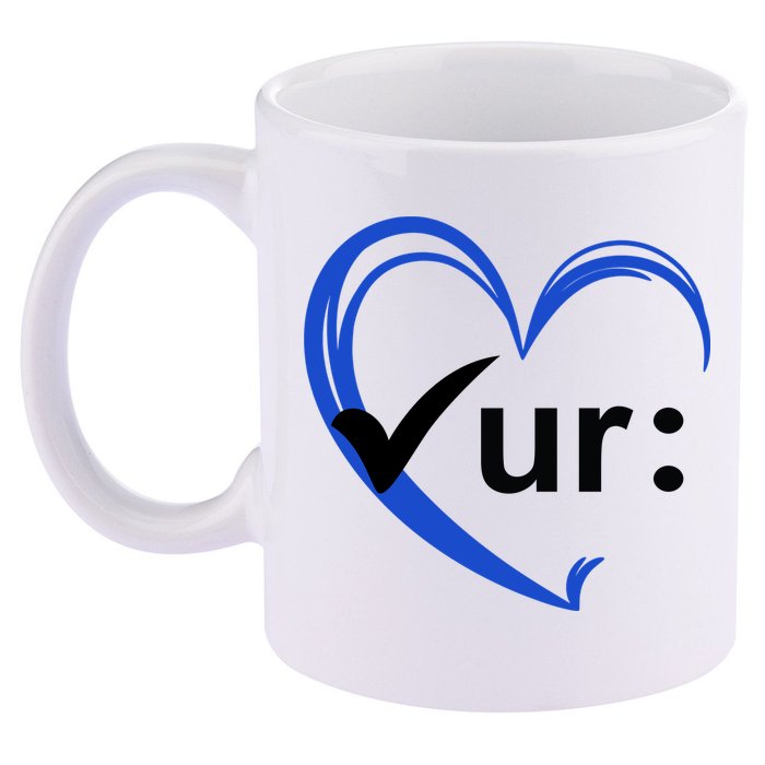 Check Your Colon Cancer Awareness Heart 11oz C Handle Ceramic Mug