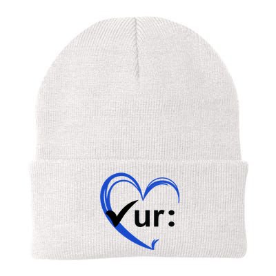 Check Your Colon Cancer Awareness Heart Knit Cap Winter Beanie