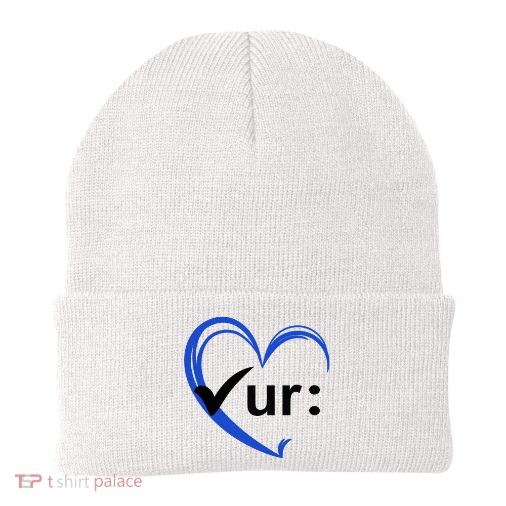 Check Your Colon Cancer Awareness Heart Beanie
