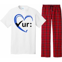 Check Your Colon Cancer Awareness Heart Pajama Set