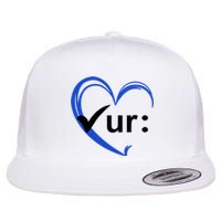 Check Your Colon Cancer Awareness Heart Flat Bill Trucker Hat