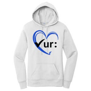 Check Your Colon Cancer Awareness Heart Women's Pullover Hoodie