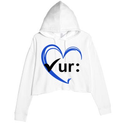 Check Your Colon Cancer Awareness Heart Crop Fleece Hoodie