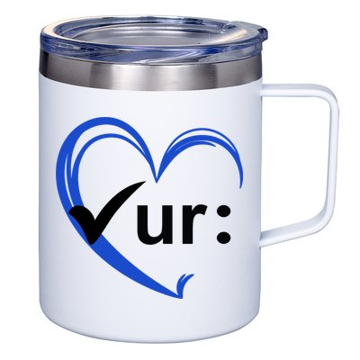 Check Your Colon Cancer Awareness Heart 12oz Stainless Steel Coffee Mug