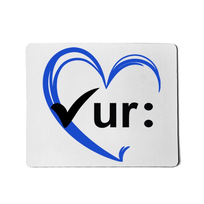 Check Your Colon Cancer Awareness Heart Mousepad