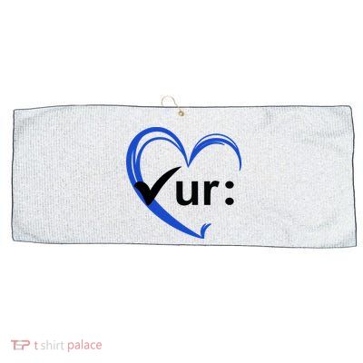 Check Your Colon Cancer Awareness Heart Large Microfiber Waffle Golf Towel