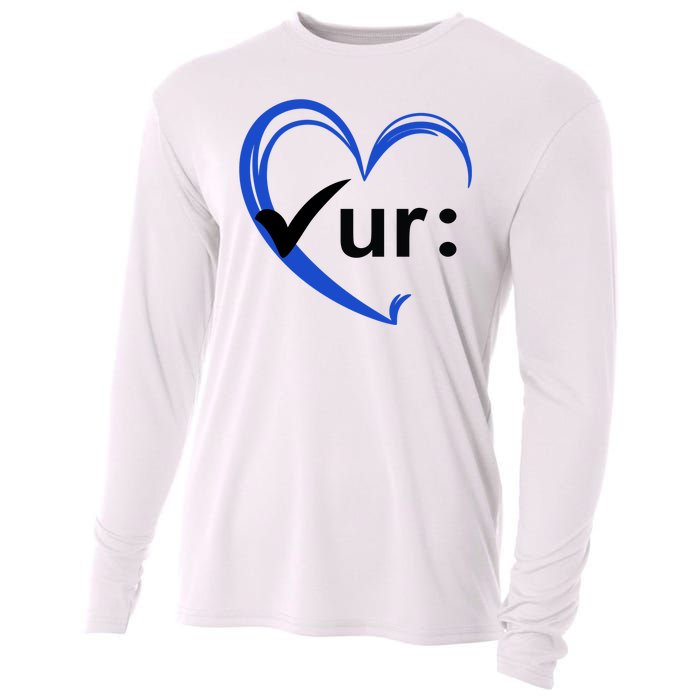 Check Your Colon Cancer Awareness Heart Cooling Performance Long Sleeve Crew