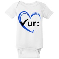 Check Your Colon Cancer Awareness Heart Baby Bodysuit