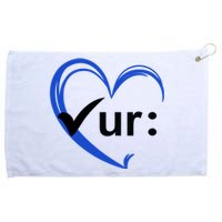 Check Your Colon Cancer Awareness Heart Grommeted Golf Towel