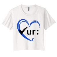 Check Your Colon Cancer Awareness Heart Women's Crop Top Tee