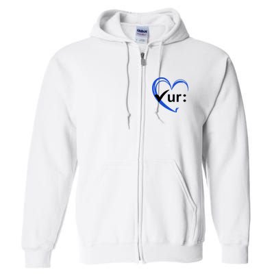 Check Your Colon Cancer Awareness Heart Full Zip Hoodie