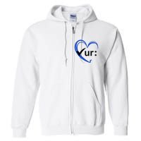 Check Your Colon Cancer Awareness Heart Full Zip Hoodie