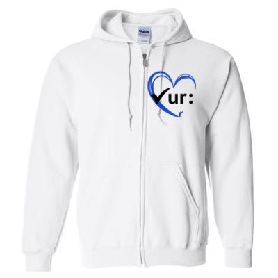 Check Your Colon Cancer Awareness Heart Full Zip Hoodie