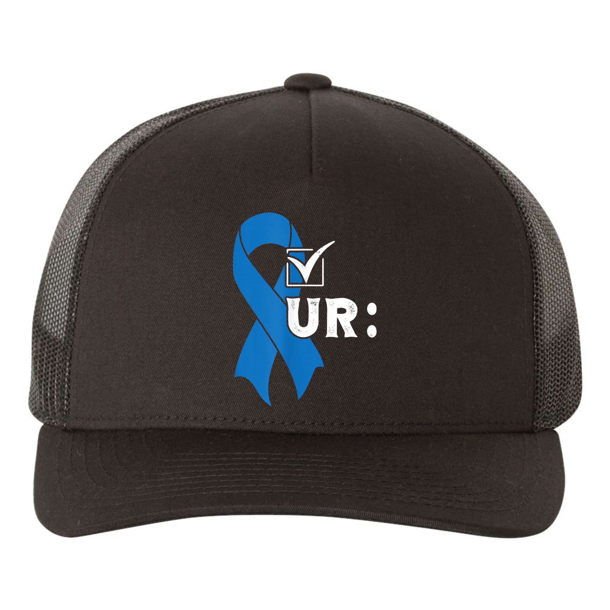 Check Your Colon Colonoscopies Colon Cancer Awareness Yupoong Adult 5-Panel Trucker Hat