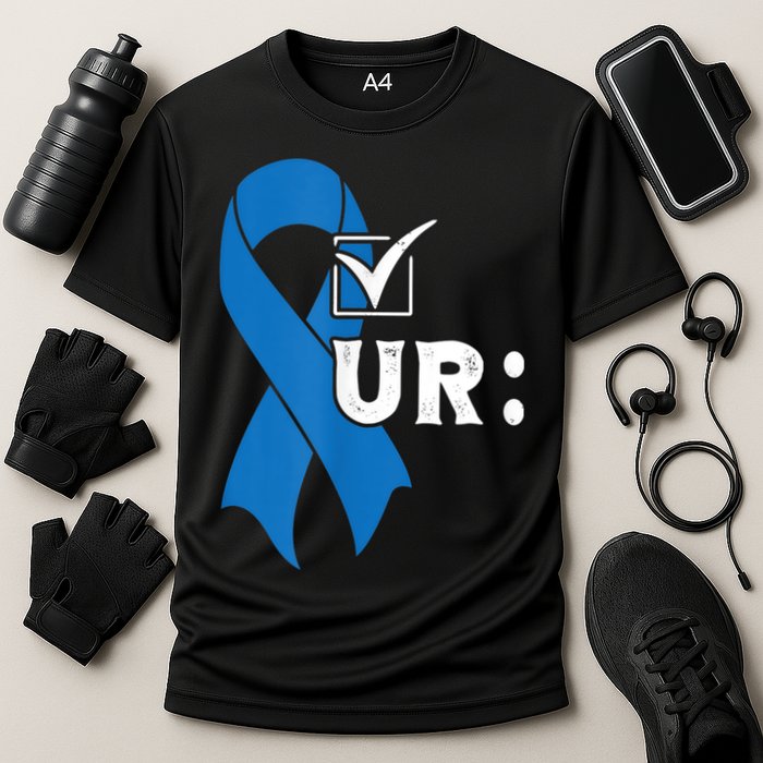 Check Your Colon Colonoscopies Colon Cancer Awareness Cooling Performance Crew T-Shirt