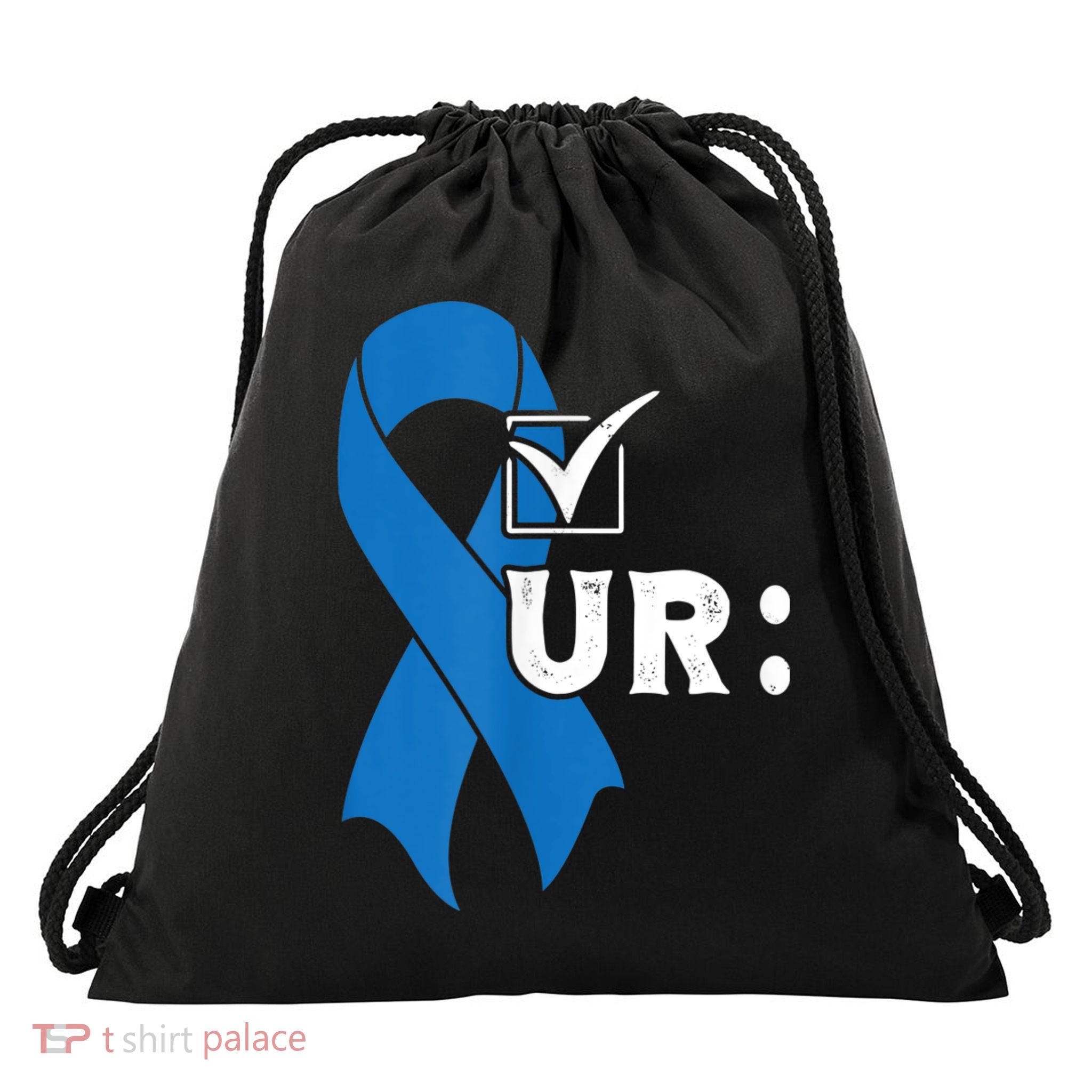 Check Your Colon Colonoscopies Colon Cancer Awareness Drawstring Bag
