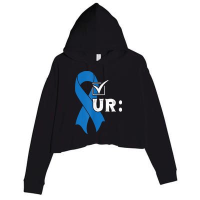 Check Your Colon Colonoscopies Colon Cancer Awareness Crop Fleece Hoodie