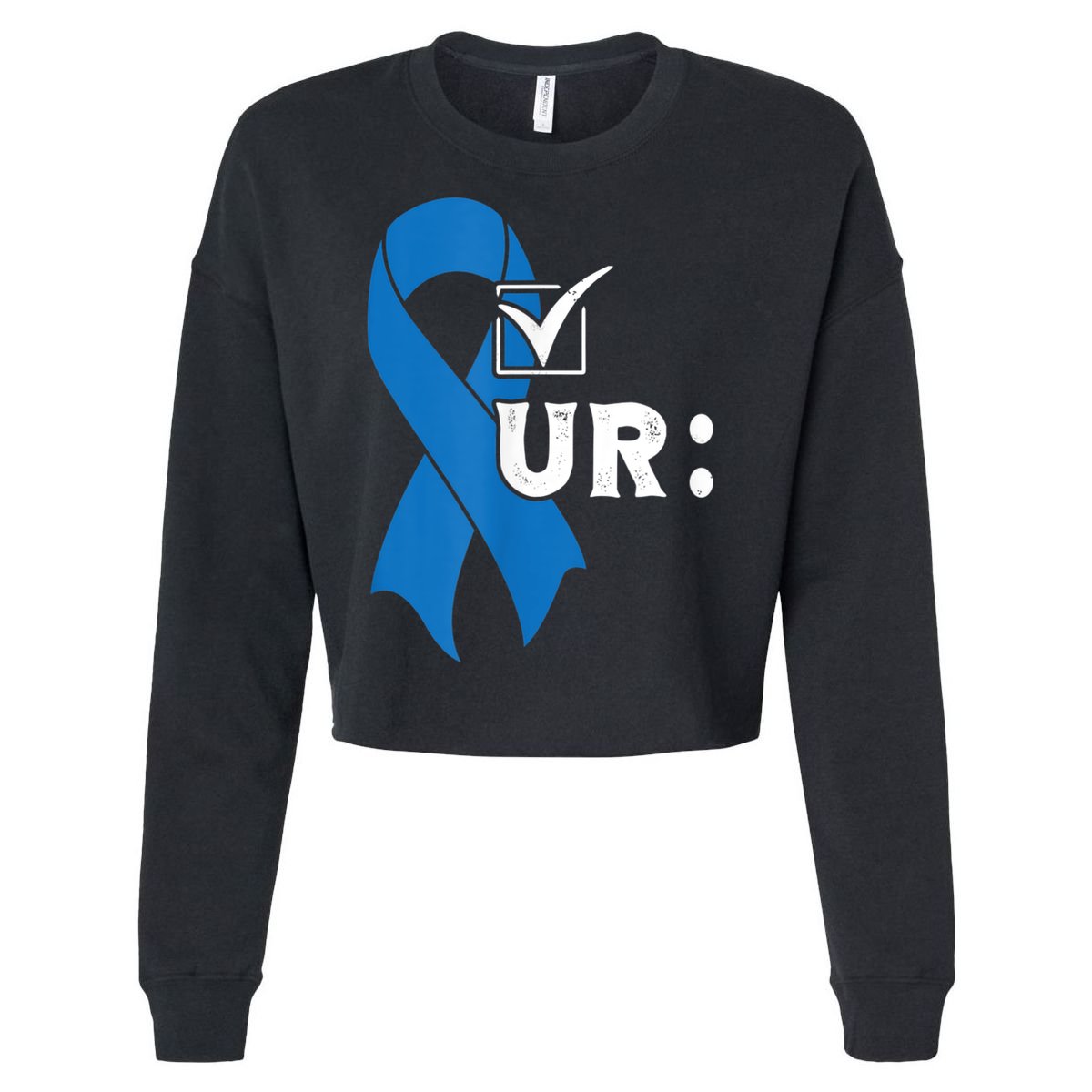 Check Your Colon Colonoscopies Colon Cancer Awareness Cropped Pullover Crew