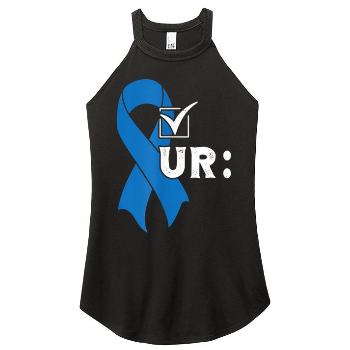 Check Your Colon Colonoscopies Colon Cancer Awareness Women's Perfect Tri Rocker Tank