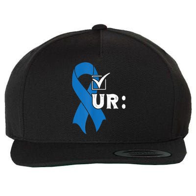 Check Your Colon Colonoscopies Colon Cancer Awareness Wool Snapback Cap