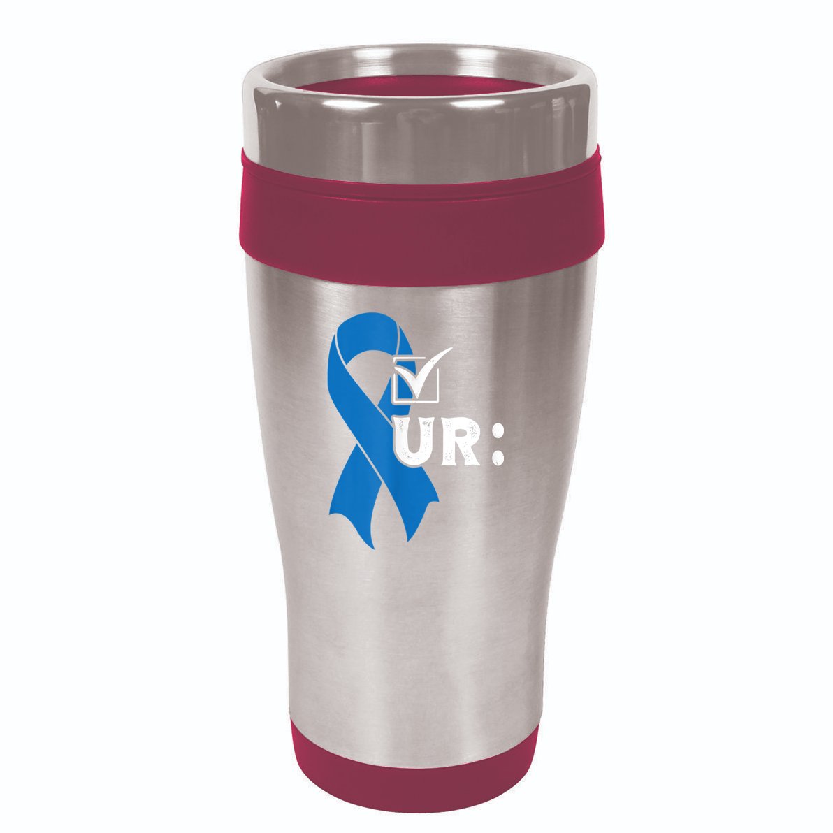 Check Your Colon Colonoscopies Colon Cancer Awareness 16oz Travel Tumbler