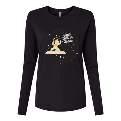 Cute Yoga Cats In Space Funny Design For Yoga And Cat Lovers Cute Gift Womens Cotton Relaxed Long Sleeve T-Shirt