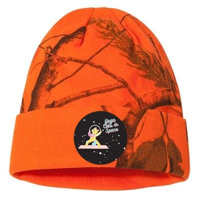 Cute Yoga Cats In Space Funny Design For Yoga And Cat Lovers Cute Gift Kati Licensed 12" Camo Beanie